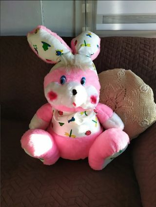 Muñeca vintage de trapo más peluche conejito