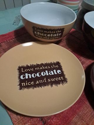 Coppia tazze Love makes chocolate....