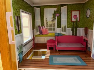 Casa de muñecas de madera de gran tamaño