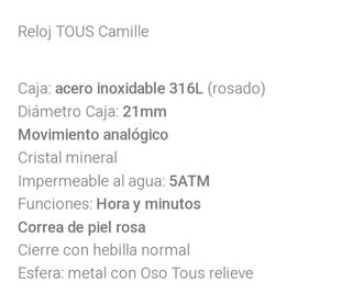 Reloj Tous Camille.