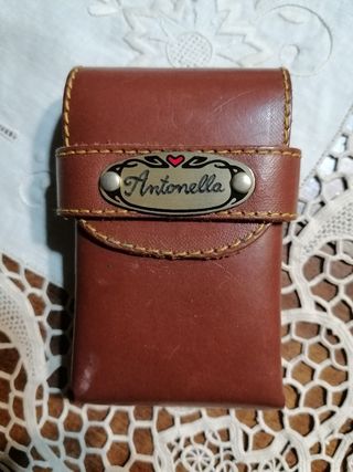 Portasigarette cuoio vintage anni 70 