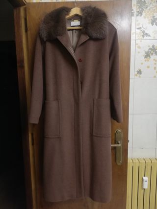 Abrigo largo mujer cashmere marron