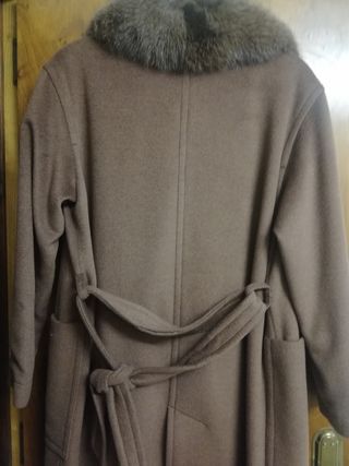Abrigo largo mujer cashmere marron
