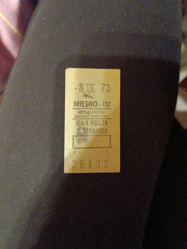 Biglietto della metropolitana di Old Madrid. Anno 1973