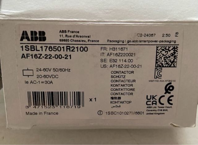 LOTE 6Ud. Contactor Auxiliar ABB AF16Z220021 