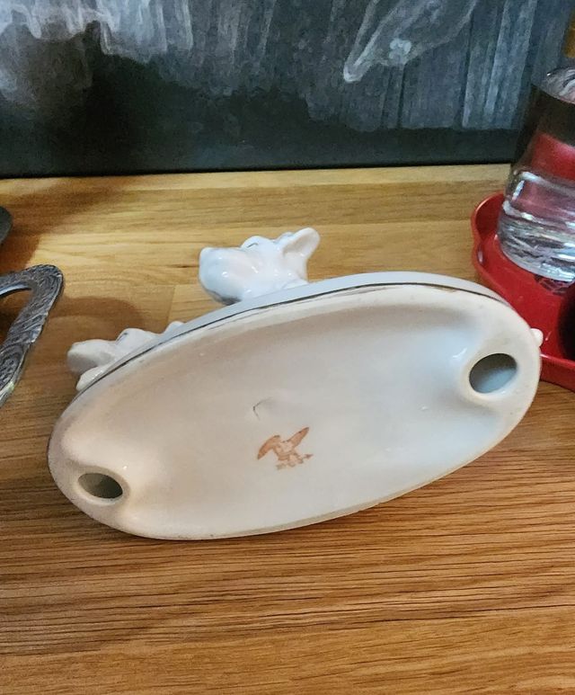 Rara porcellana bianca Coppia di Terrier