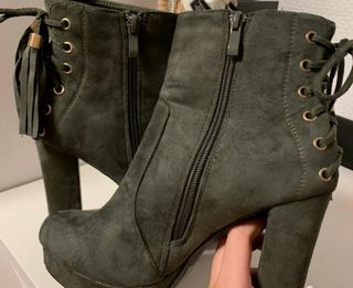 Botines ante verde mujer-n. 38