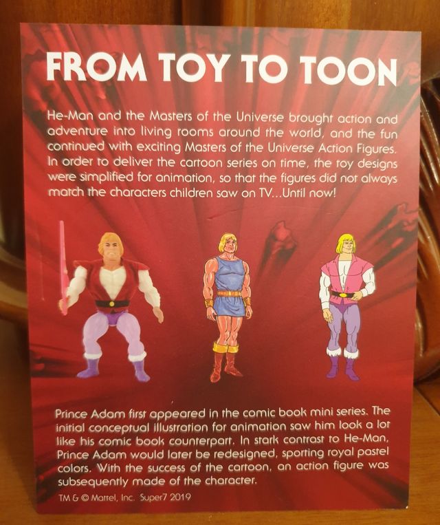 Masters of the Univers Super 7 vintage Prince Adam