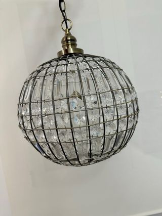 Lampara de techo metal/cristal