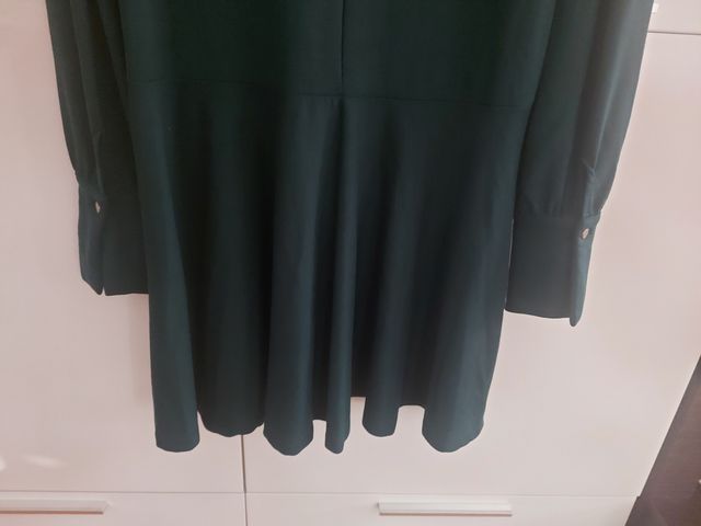Vestito Zara verde scuro maniche lunghe
