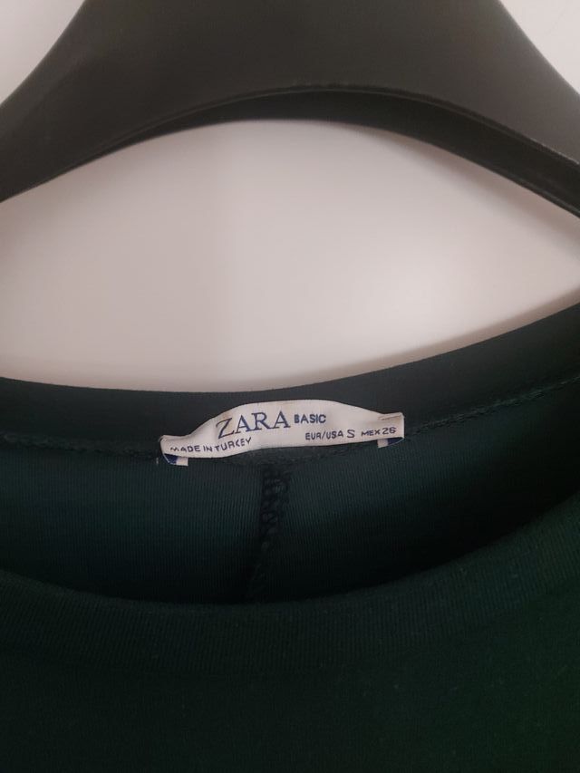 Vestito Zara verde scuro maniche lunghe