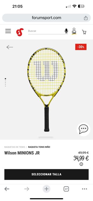 Raqueta tenis niña