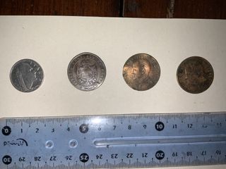 4 monedas colección Italia Vitt. Eman. E Umberto I