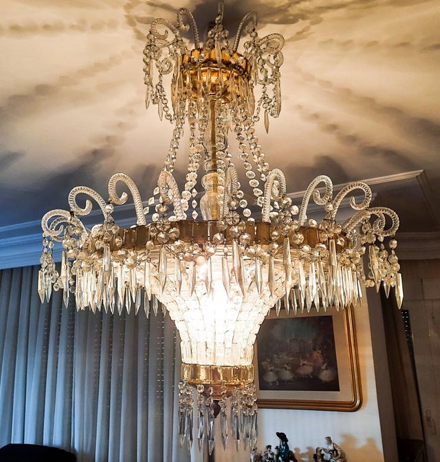 Lampara techo cristales año 50