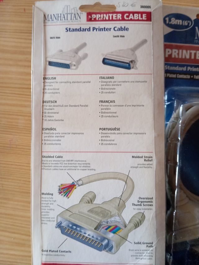 cable impresora paralelo macho macho