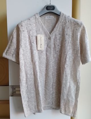 Maglia manica corta " Roscar " perline