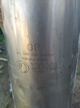 TUBO ACERO INOX PARA CHIMENEAS CON CODO Y SALIDA