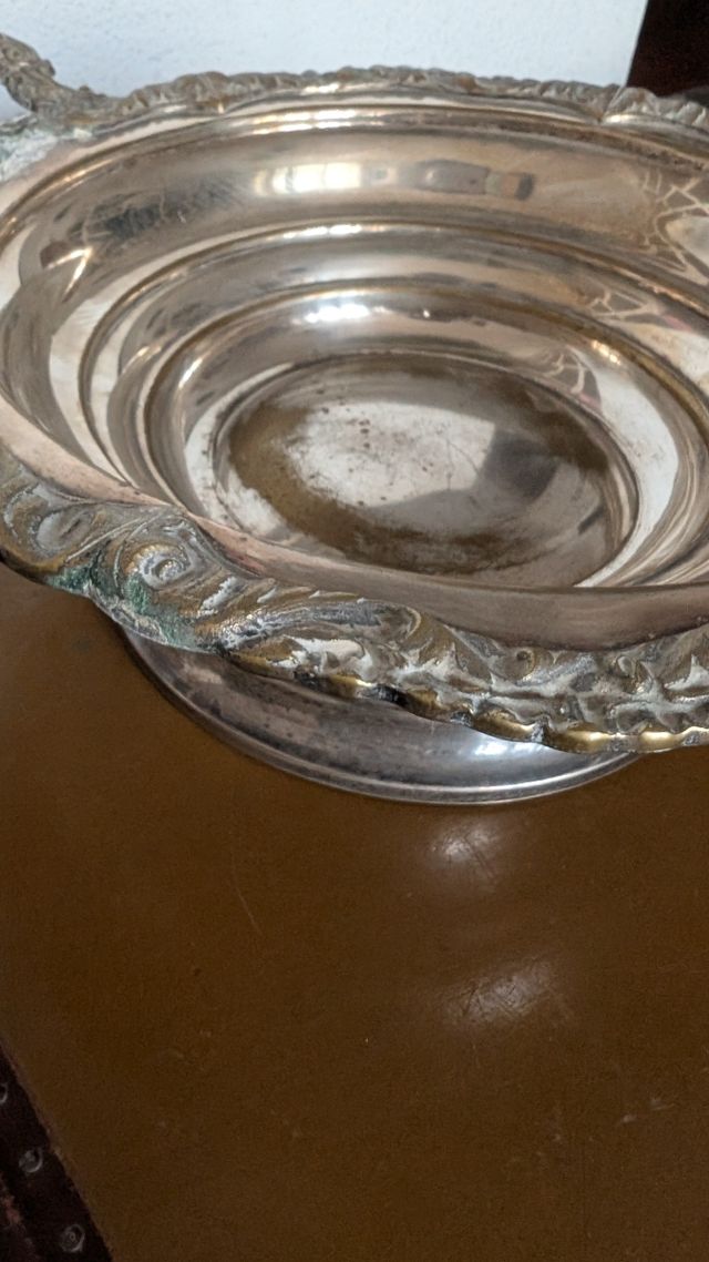 Frutero centro de mesa plateado