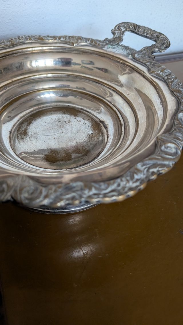 Frutero centro de mesa plateado