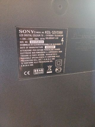 TELEVISIÓN SONY KDL 52" V5500
