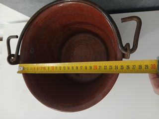 Antico Paiolo Pentola Casseruola in Rame 25cm