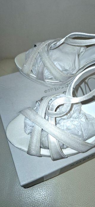 Scarpe tacchi da sposa bianche Melluso