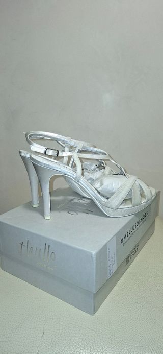 Scarpe tacchi da sposa bianche Melluso