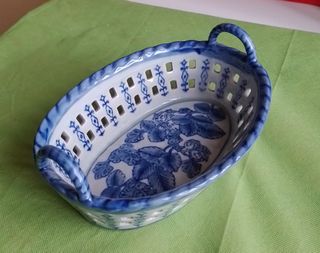 Ciotola ovale con manici in porcellana