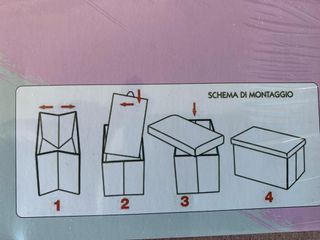 Pouff pieghevole 35x35x35,4 cm colore rosso prugna