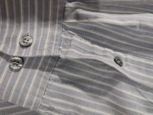 Camisa Lacoste gris a rayas - XXL