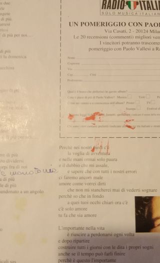 33giri Paolo Vallesi.La forza della vita