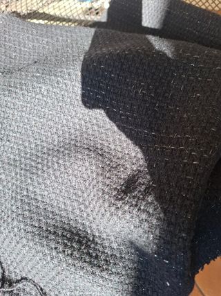 TESSUTO LANA NERO FILO ARGENTO MT 1,85X1,50H