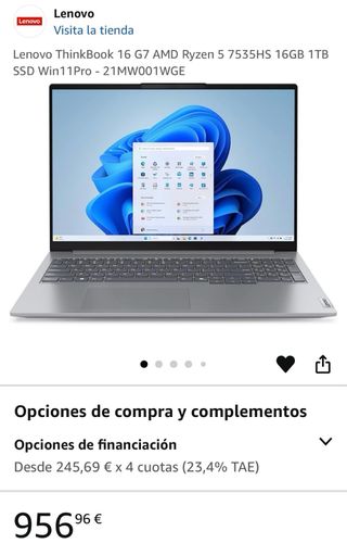 Ordenador Portátil Lenovo ThinkBook 16 Gen 7