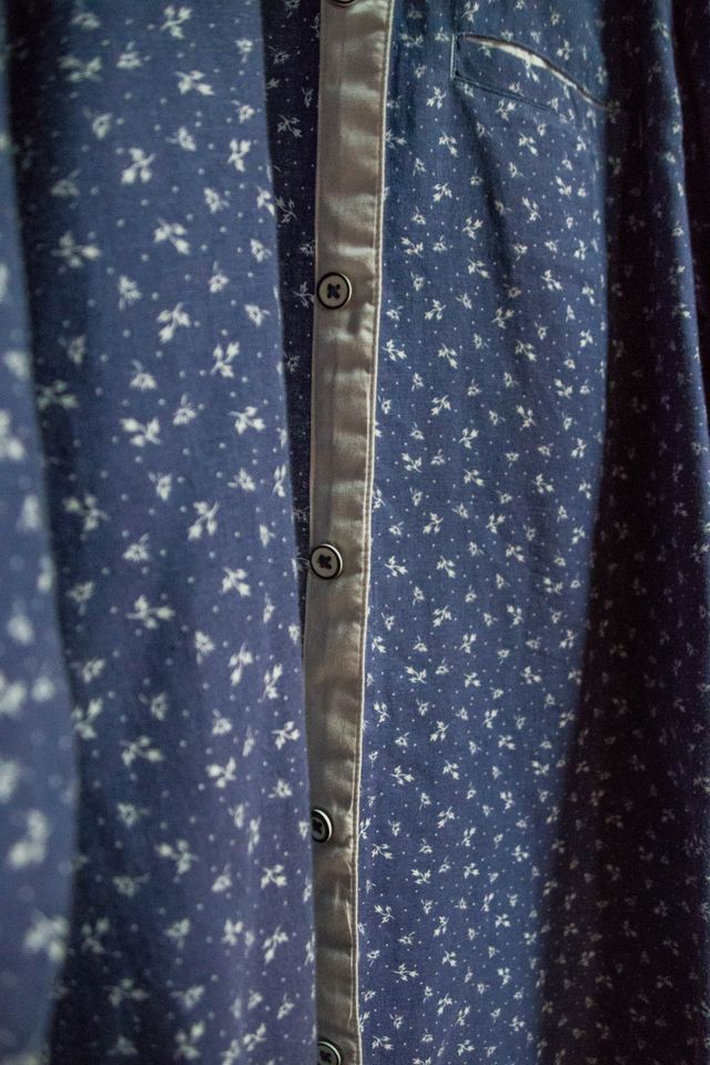 Camicia uomo, blu fantasia, manica lunga