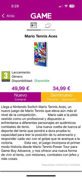 Mario bros tennis aces