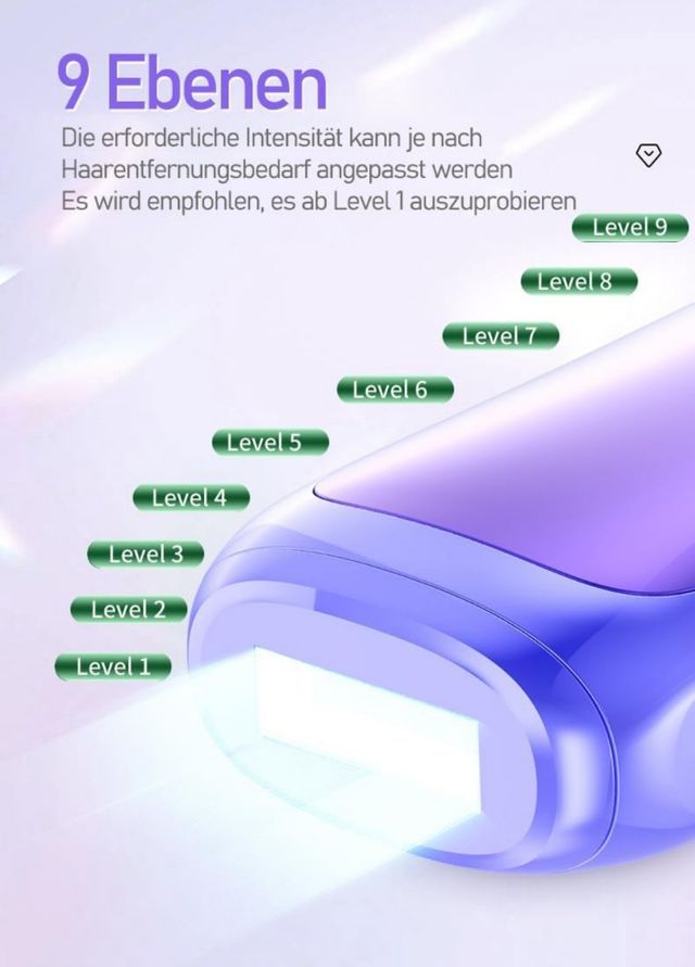 IPL laser depilación 9 niveles energia