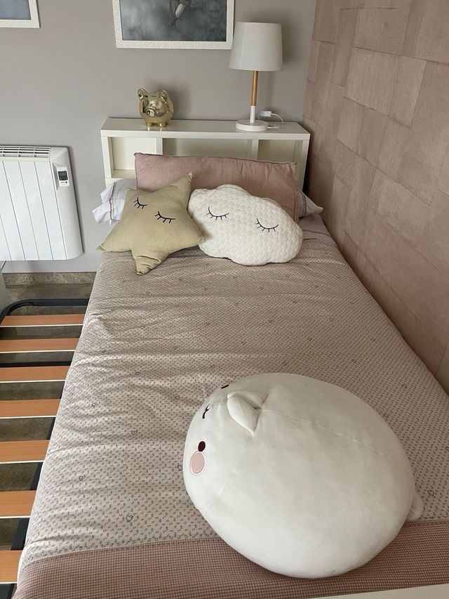 Cama nido 90cm con cabecero y libreria