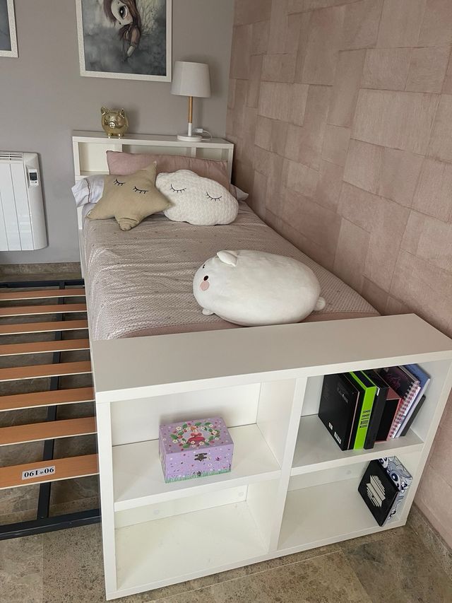 Cama nido 90cm con cabecero y libreria