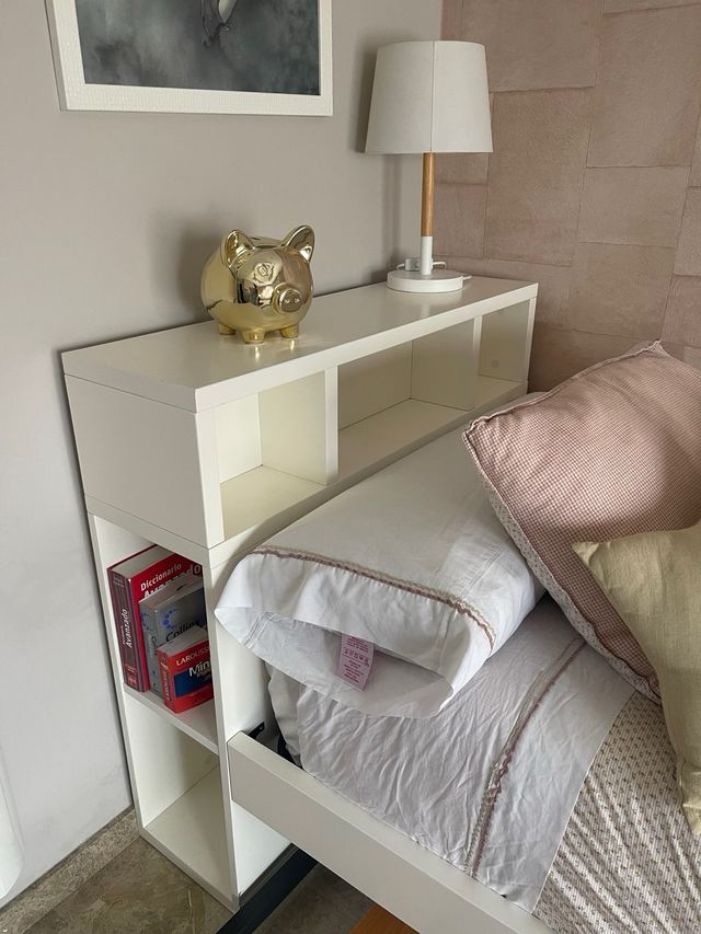 Cama nido 90cm con cabecero y libreria