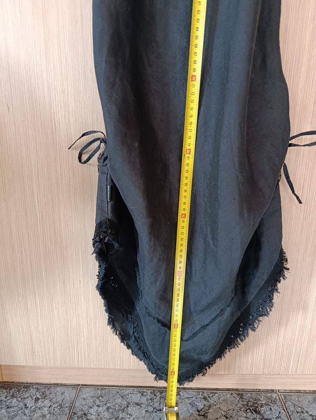 Precioso vestido negro de lino talla XL