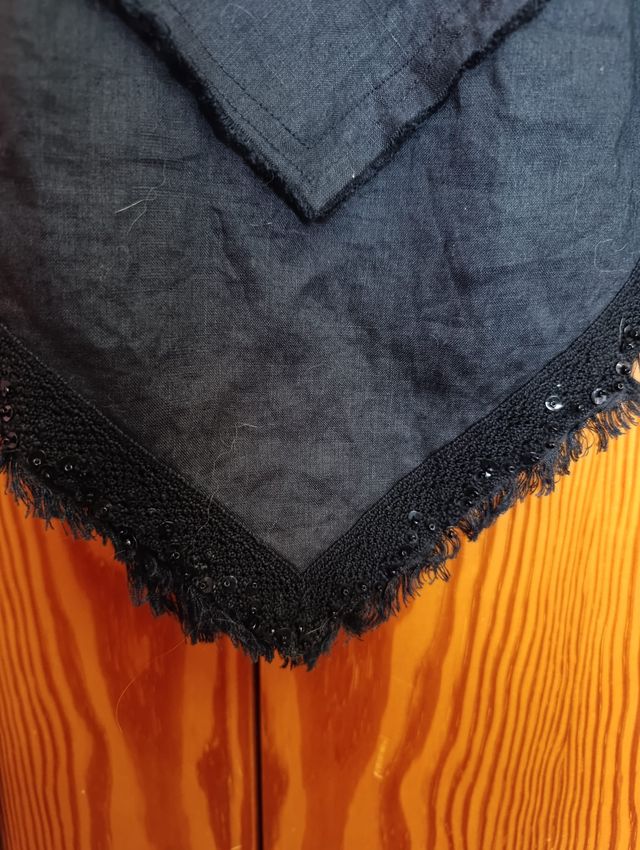 Precioso vestido negro de lino talla XL