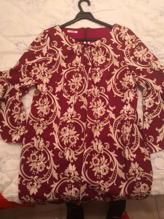 Vestido estampado con manga tres cuartos