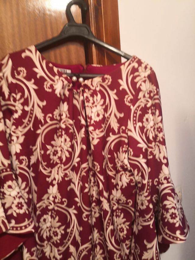 Vestido estampado con manga tres cuartos