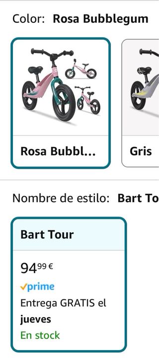 Bici infantil sin pedales