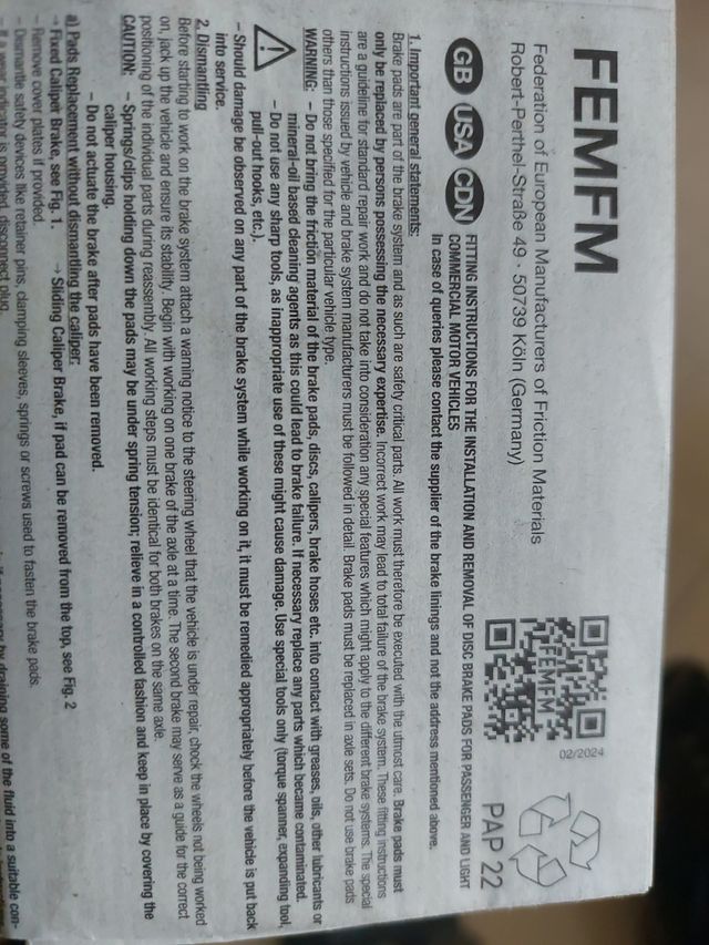 Pastillas de freno 4 delanteras nuevas la pareja