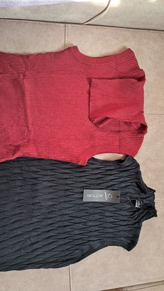 Jersey cuello vuelto sin mangas