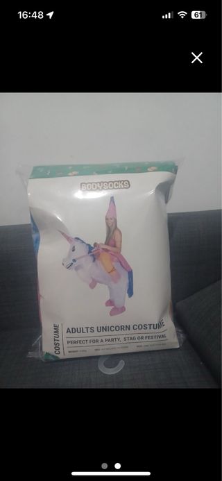 Disfraz unicornio hinchable adulto