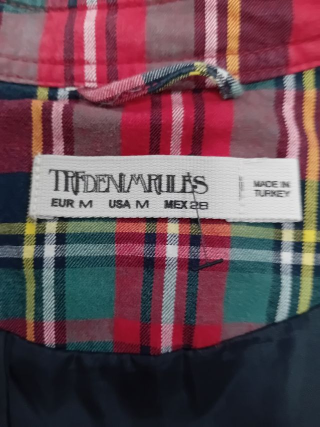 Chaqueta de  cuadros TRF Denim