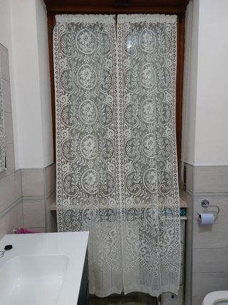 2 Tende in pizzo bianco