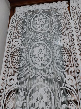 2 Tende in pizzo bianco